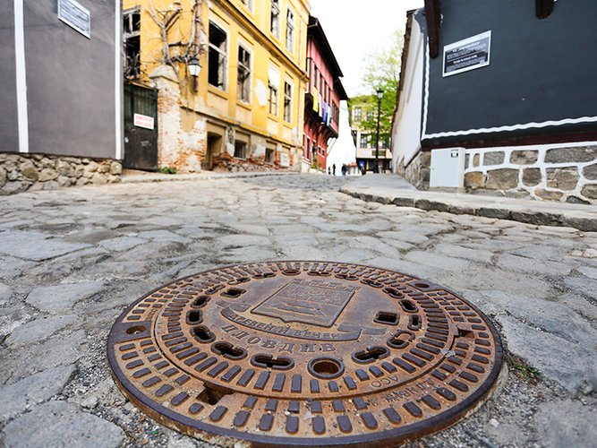 Plovdiv Old Town Multitiop Close Up