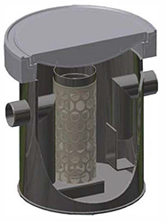 Коалесцентен сепаратор за нафтени производи што слободно стои, без седиментен резервоар, со можност за бетонски или пластичен капак
